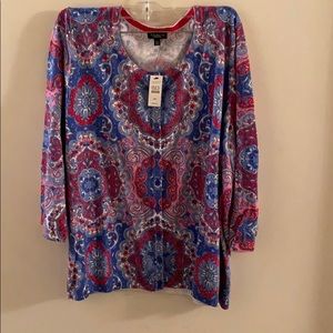 Talbots printed cardigan
